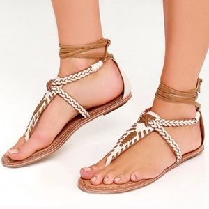 Dolce Vita Keoni Leather Sandal White Lace Up